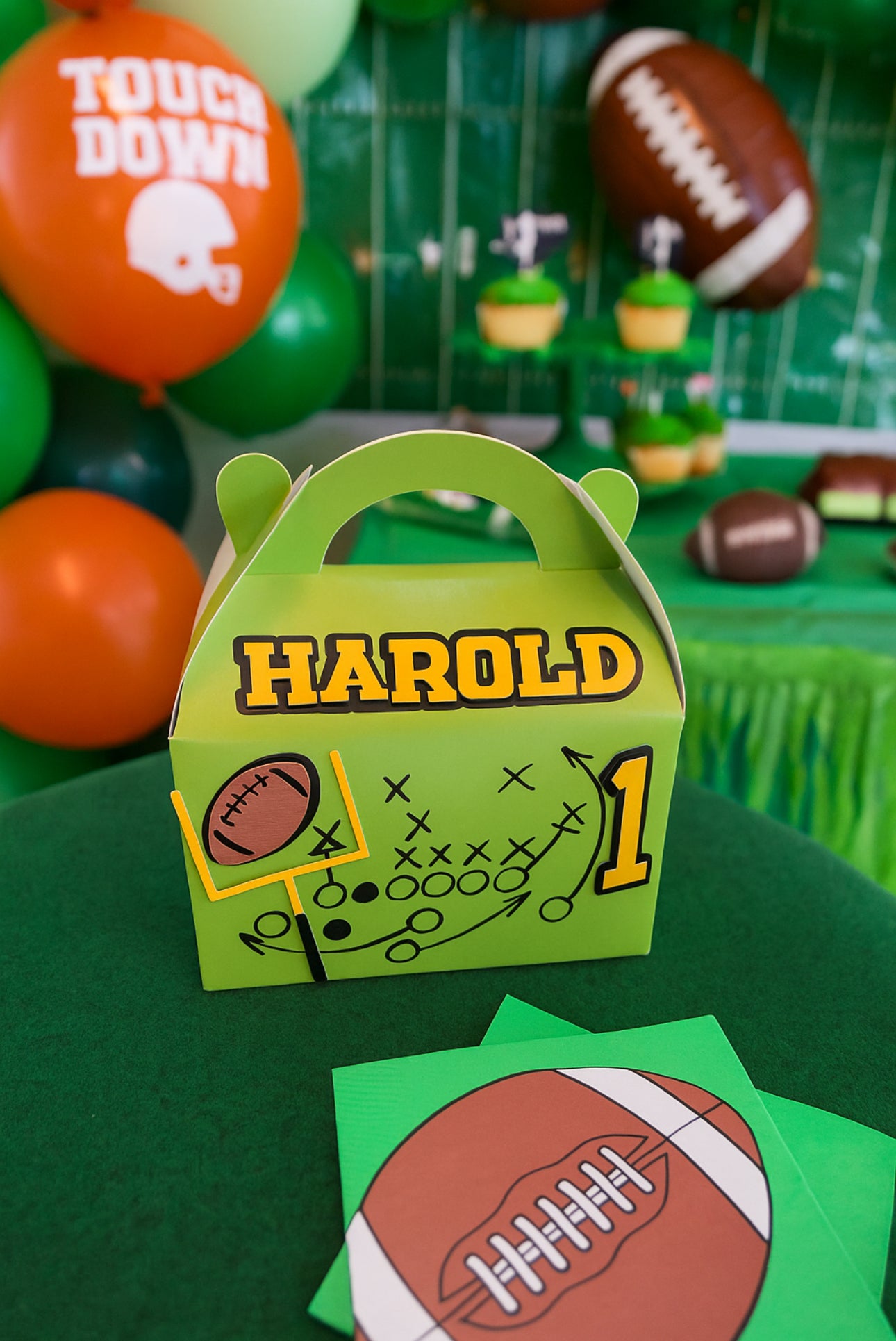 Football Birthday Party Favor Boxes – Touchdown Treat Holders for Your MVP’s Big Day! 🏈