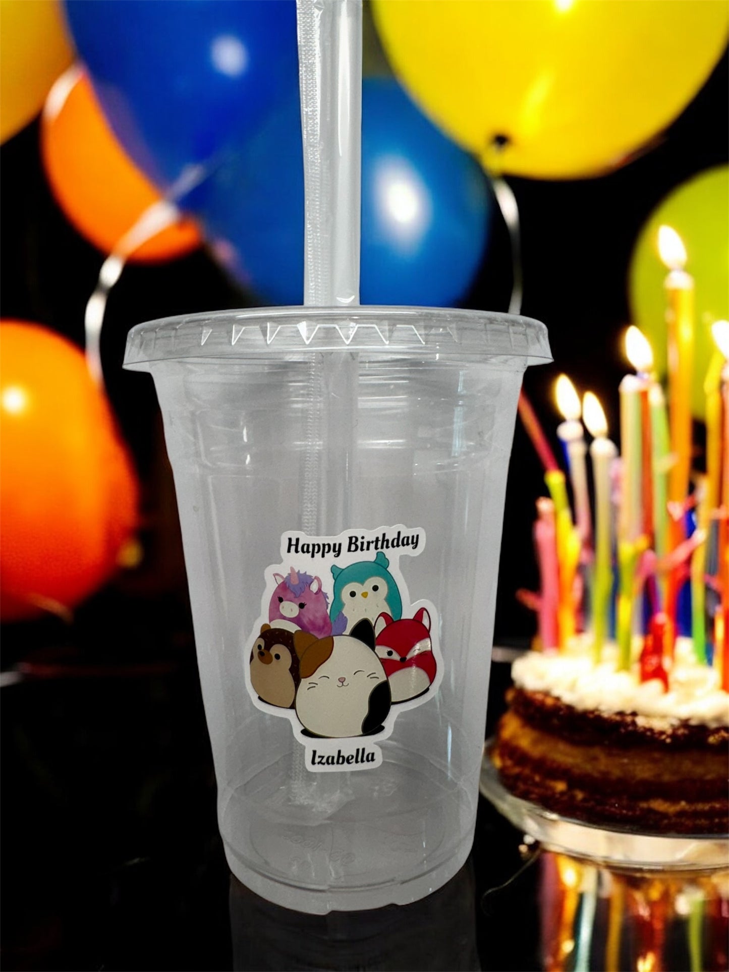 Stitch-Themed 16oz Clear Plastic Cups – Perfect for Kids' Birthday Parties