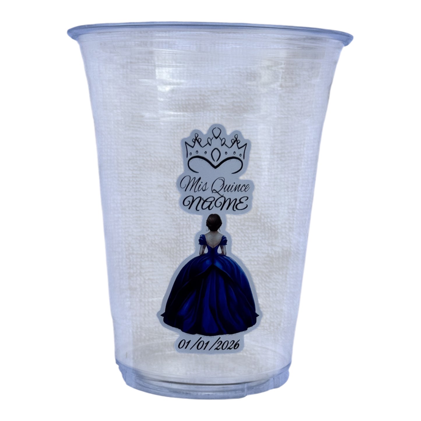 Personalized Quinceañera Cups – 16oz Clear Disposable Cups 🌸