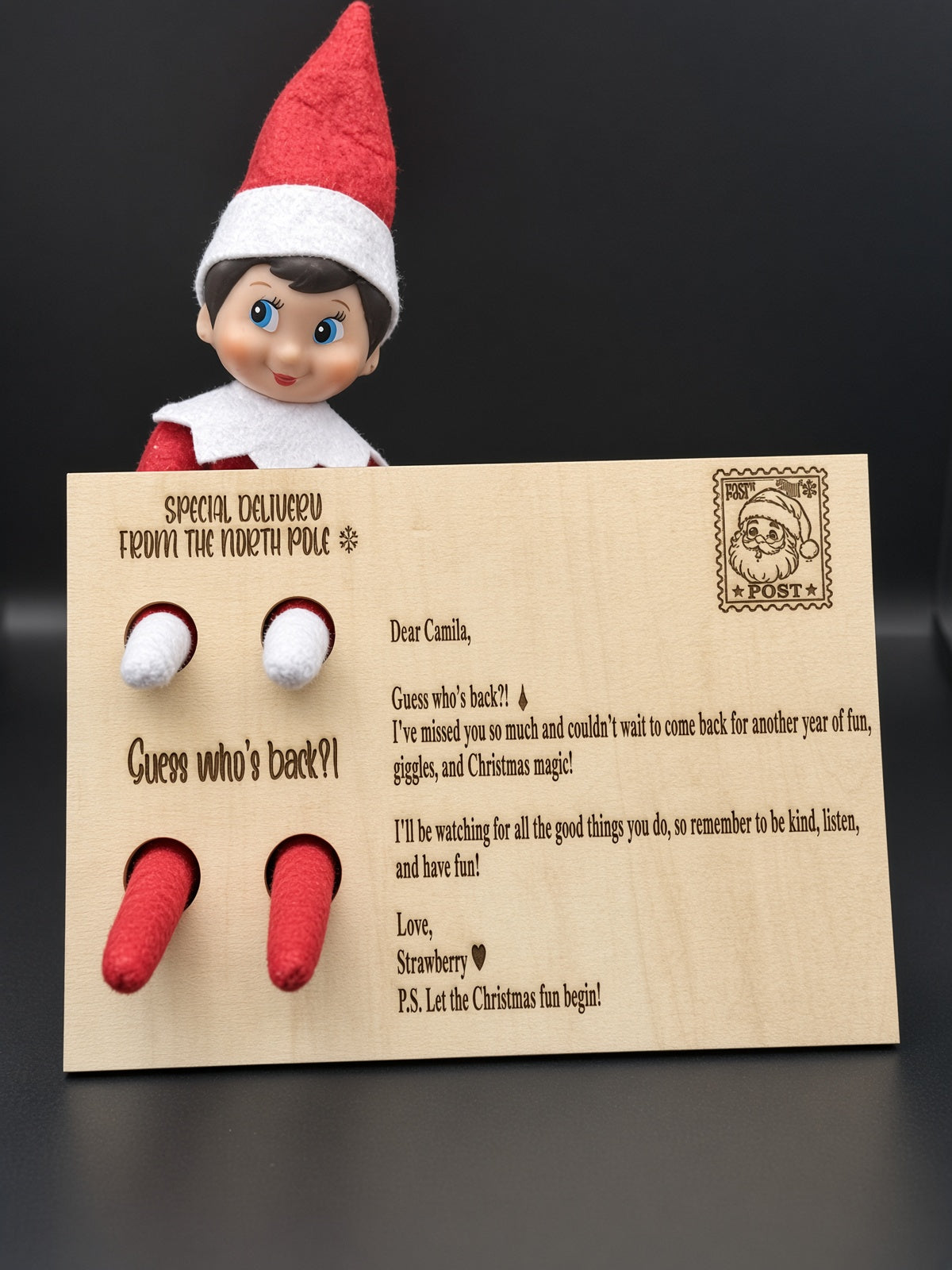 Guess Who’s Back Elf Postcard