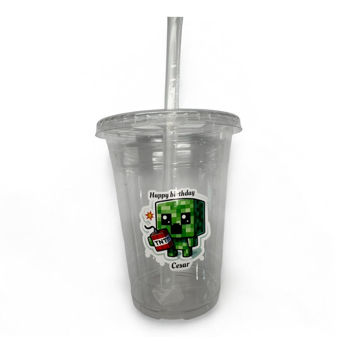 Stitch-Themed 16oz Clear Plastic Cups – Perfect for Kids' Birthday Parties