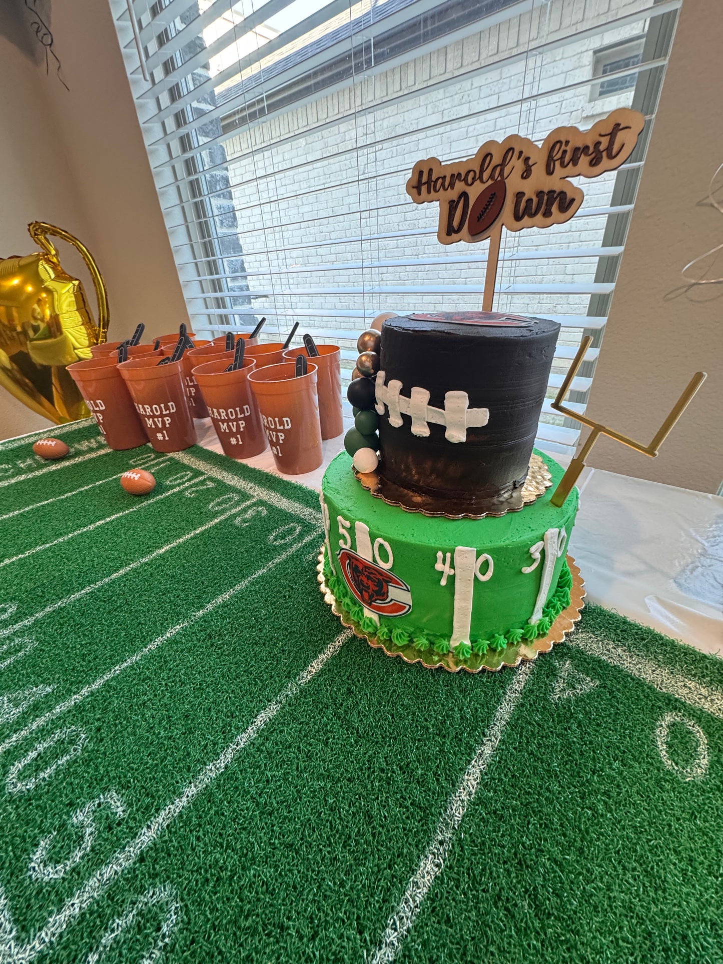 Personalized “First Year Down” Cake Topper🏈