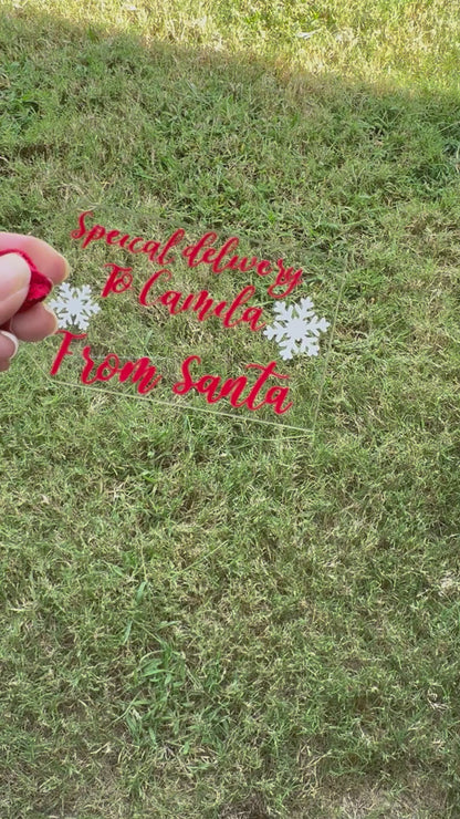 Special Delivery From Santa Tag – Personalized Acrylic Holiday Gift Tag